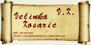 Velinka Košarić vizit kartica